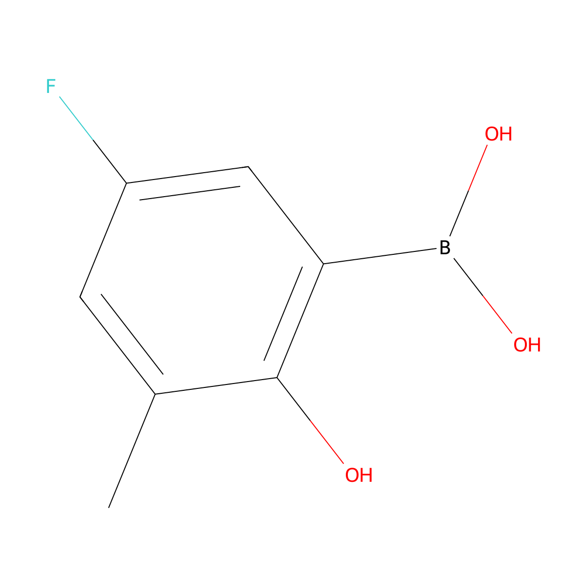 (5-Fluoro-2-hydroxy-3-methylphenyl)boronic acid molecular structure, CAS 1928729-77-4