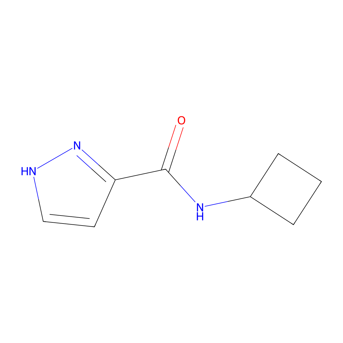 N-cyclobutyl-1H-pyrazole-3-carboxamide molecular structure, CAS 1928730-94-2