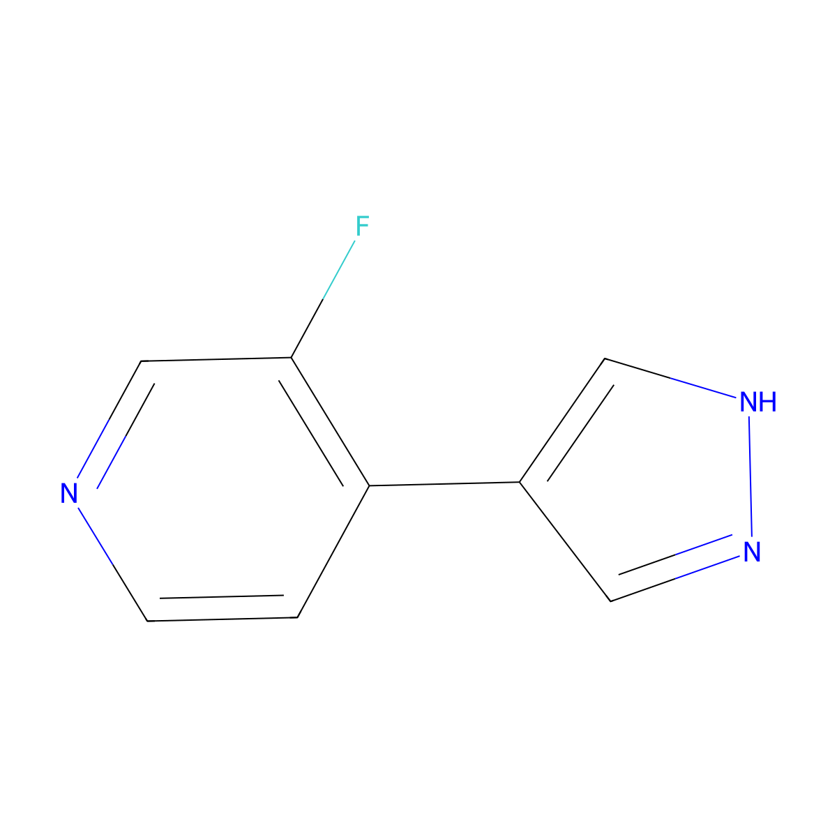 3-Fluoro-4-(1h-pyrazol-4-yl)pyridine molecular structure, CAS 1928732-65-3