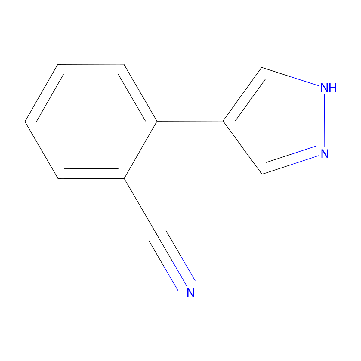 2-(1H-pyrazol-4-yl)benzonitrile molecular structure, CAS 1928737-31-8
