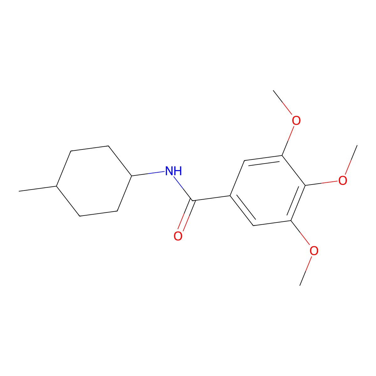 3,4,5-trimethoxy-N-(4-methylcyclohexyl)benzamide molecular structure, CAS 192876-50-9