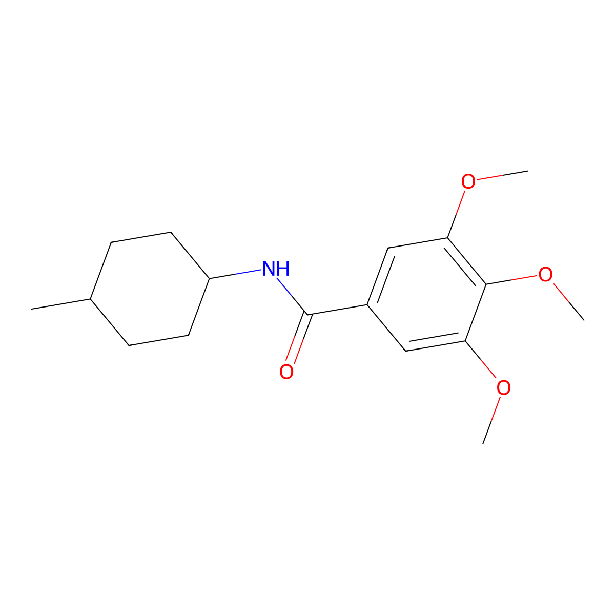 3,4,5-trimethoxy-N-(4-methylcyclohexyl)benzamide molecular structure, CAS 192876-50-9