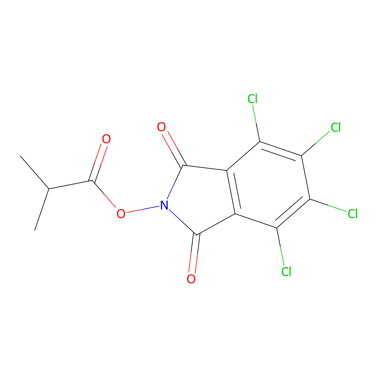 4,5,6,7-tetrachloro-1,3-dioxo-2,3-dihydro-1H-isoindol-2-yl 2-methylpropanoate molecular structure, CAS 1928766-20-4