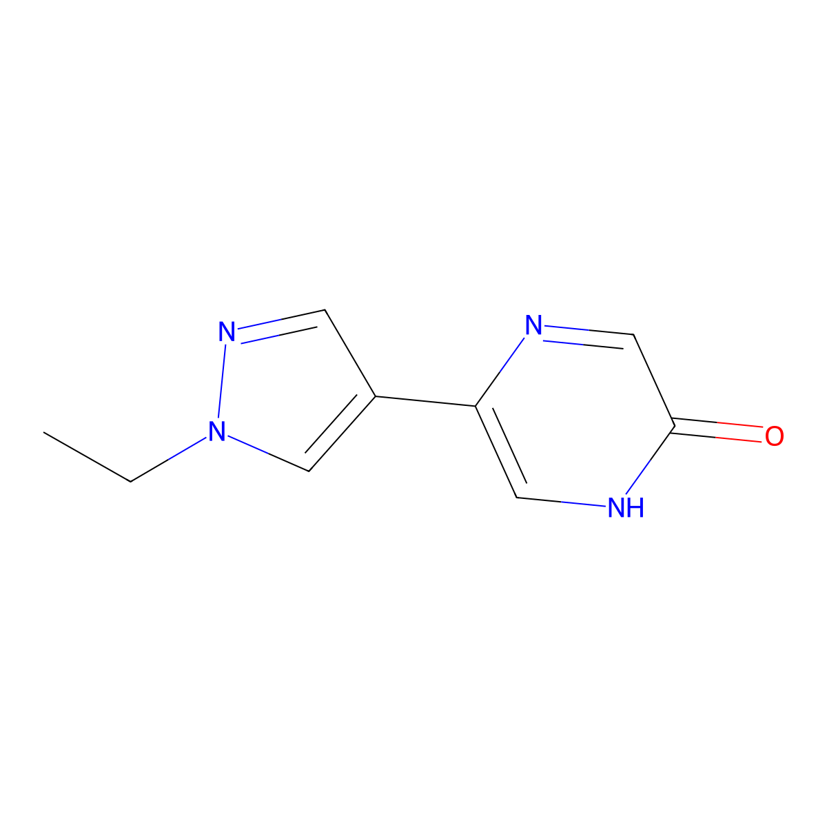 5-(1-Ethyl-1H-pyrazol-4-yl)-1,2-dihydropyrazin-2-one molecular structure, CAS 1928769-54-3