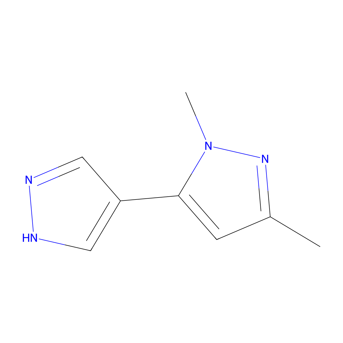 1,3-dimethyl-5-(1H-pyrazol-4-yl)-1H-pyrazole molecular structure, CAS 1928779-99-0