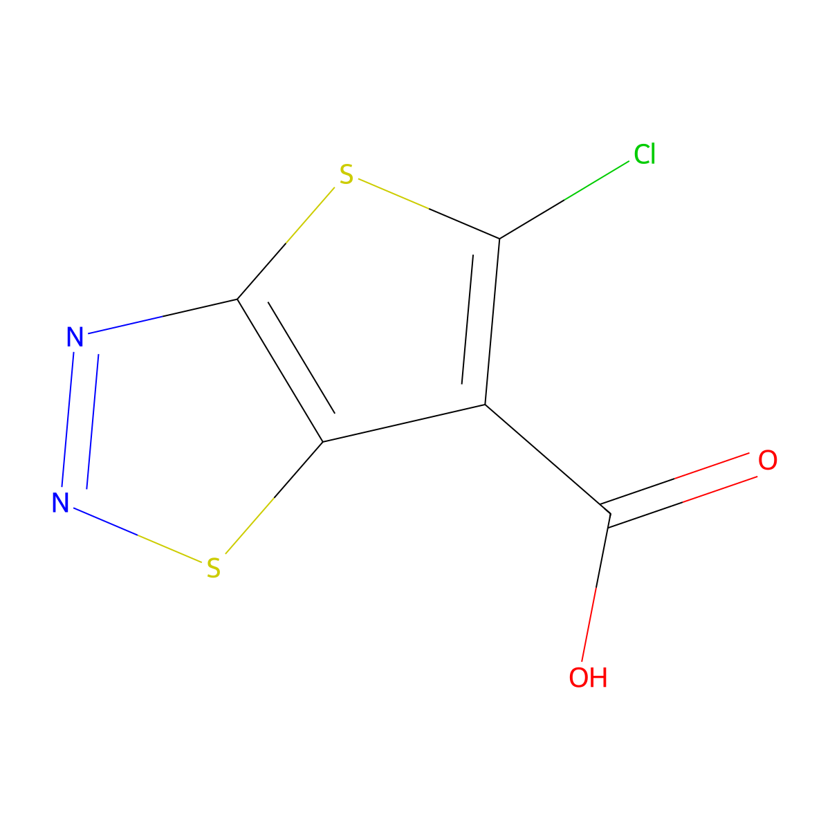 5-Chlorothieno[2,3-d][1,2,3]thiadiazole-6-carboxylic acid molecular structure, CAS 192878-32-3