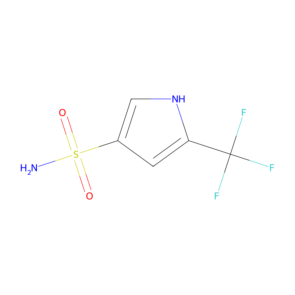 5-(trifluoromethyl)-1H-pyrrole-3-sulfonamide molecular structure, CAS 1928780-54-4
