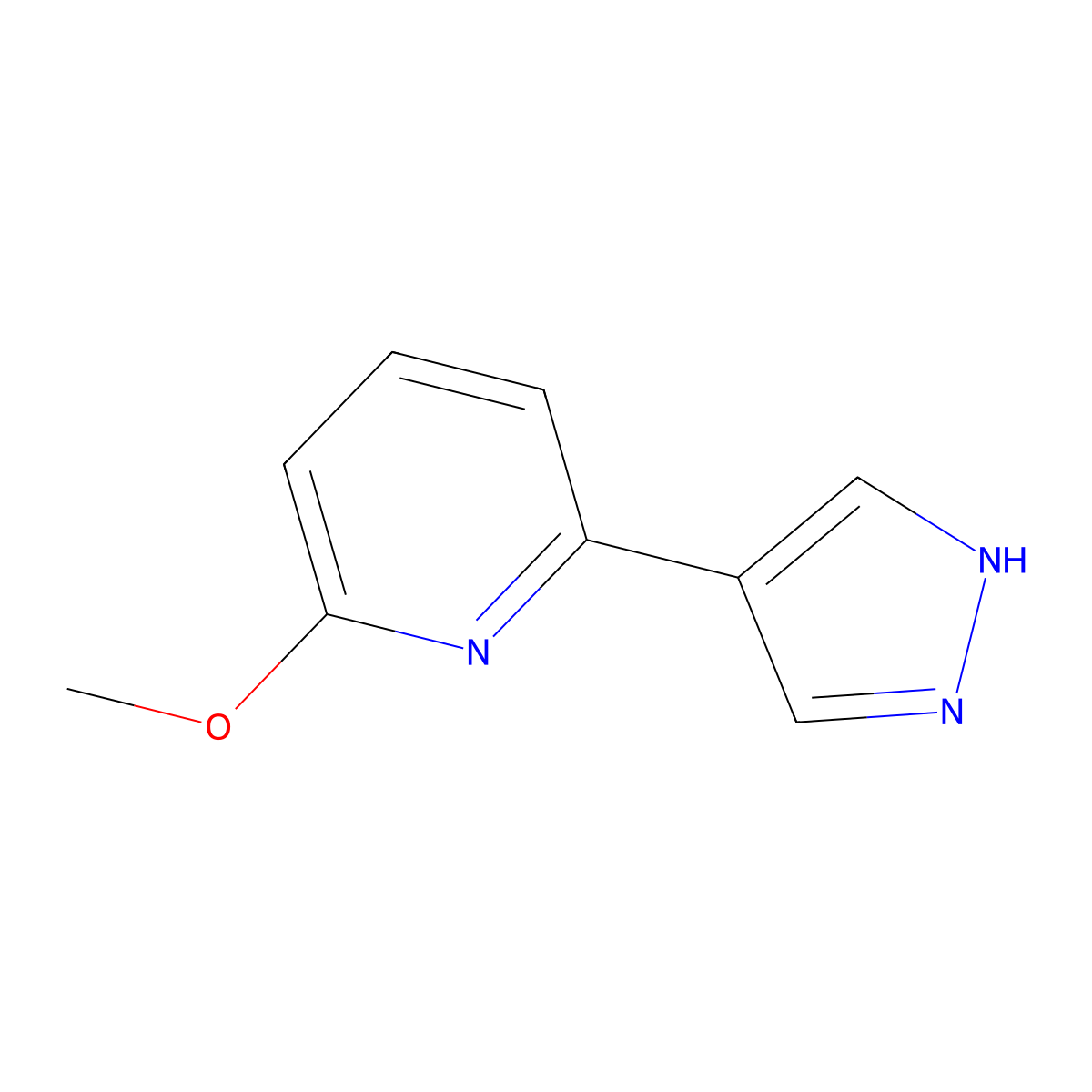2-Methoxy-6-(1h-pyrazol-4-yl)pyridine molecular structure, CAS 1928780-77-1
