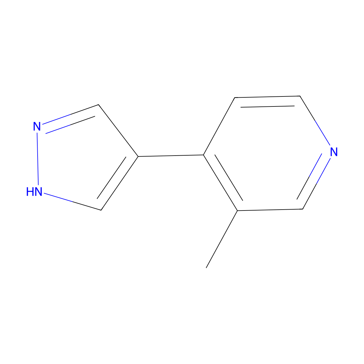 3-methyl-4-(1H-pyrazol-4-yl)pyridine molecular structure, CAS 1928781-53-6