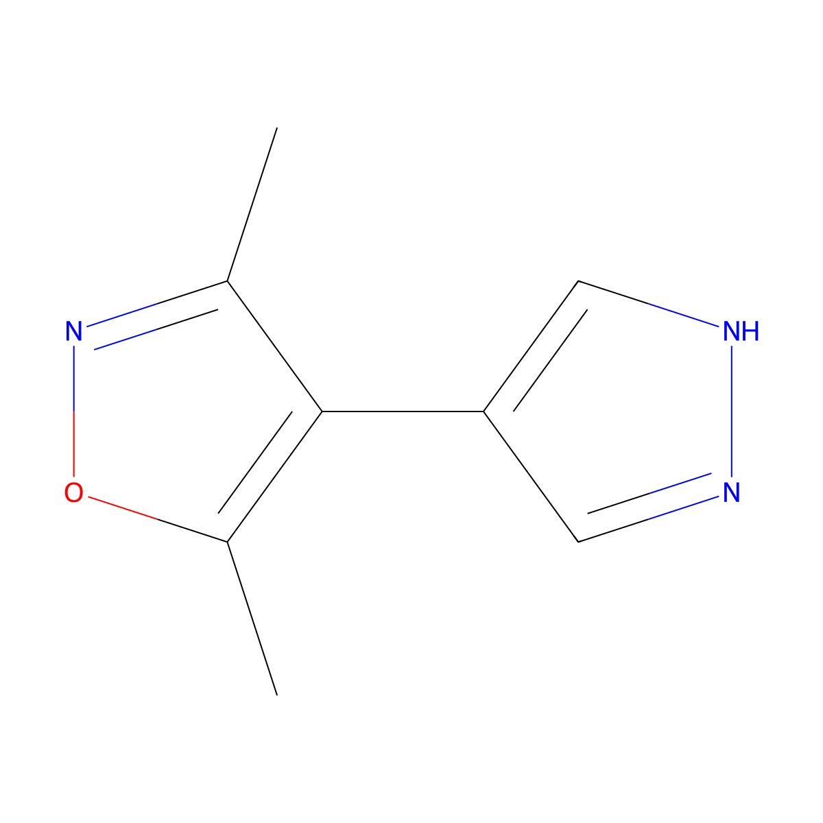 3,5-dimethyl-4-(1H-pyrazol-4-yl)-1,2-oxazole molecular structure, CAS 1928788-69-5