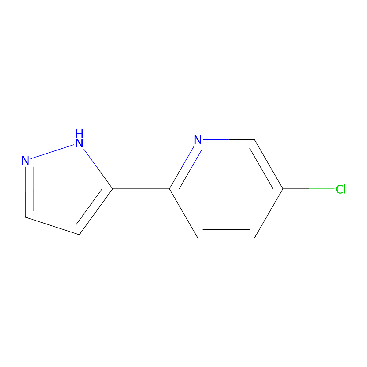5-chloro-2-(1H-pyrazol-3-yl)pyridine molecular structure, CAS 1928788-79-7