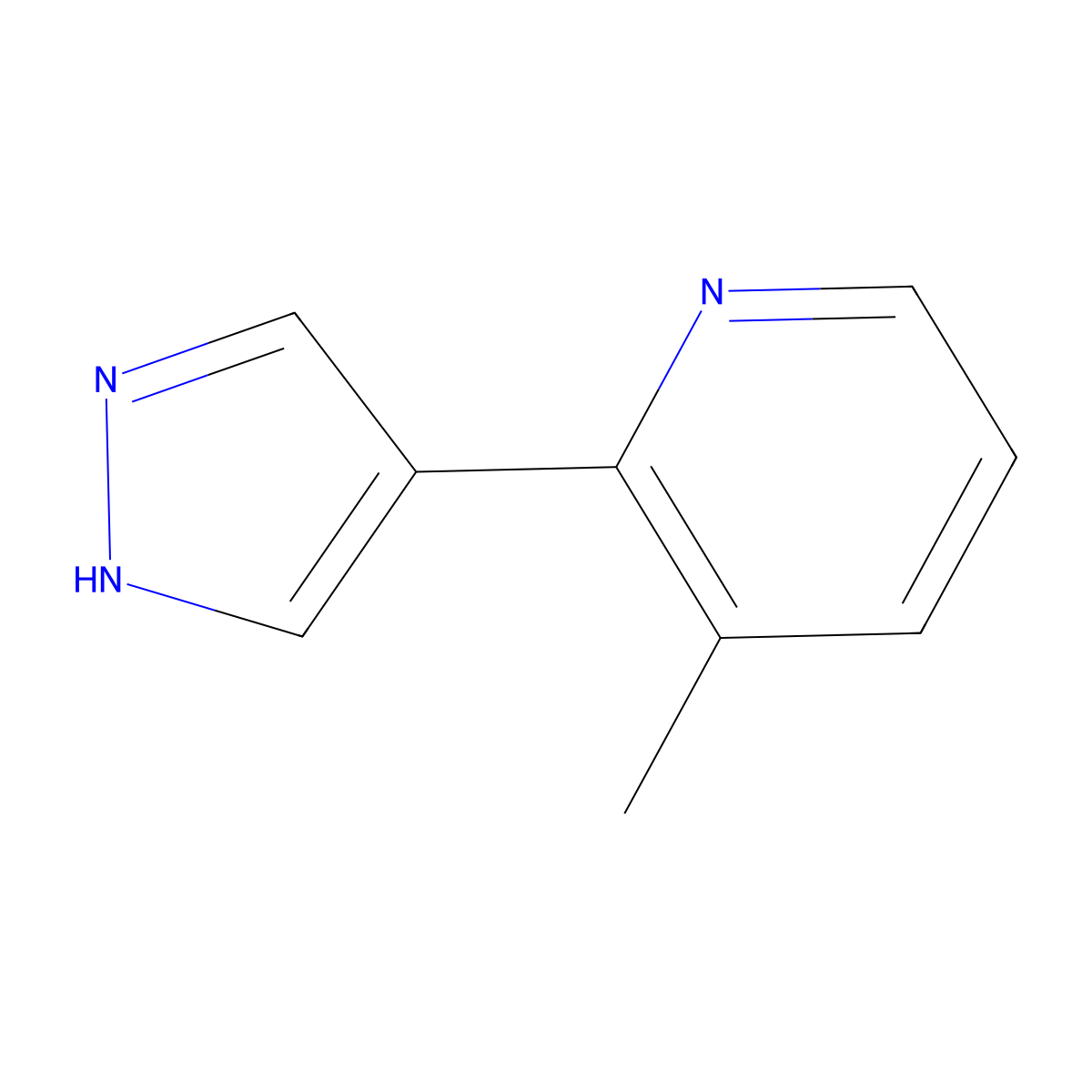 3-methyl-2-(1H-pyrazol-4-yl)pyridine molecular structure, CAS 1928789-38-1