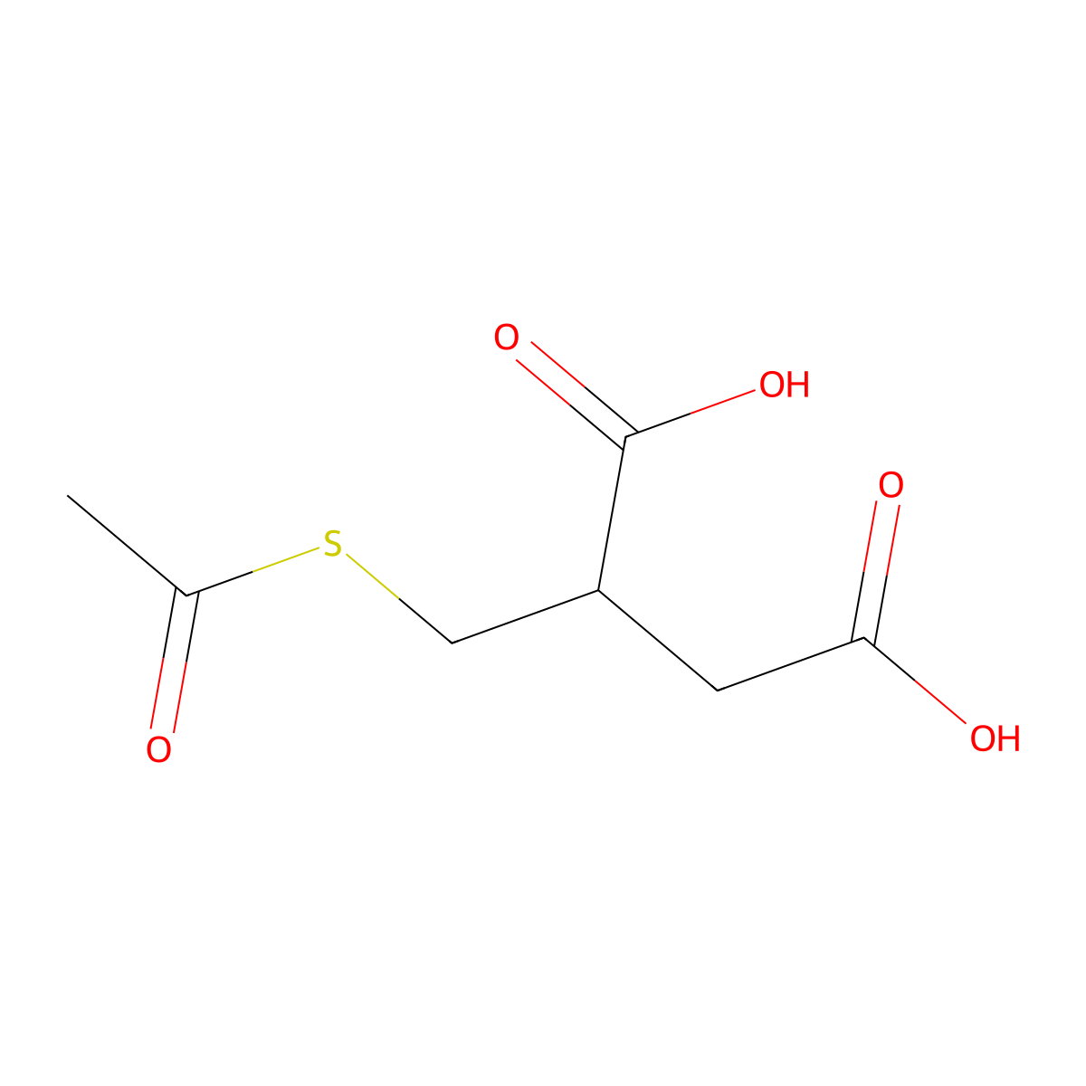 2-[(Acetylsulfanyl)methyl]butanedioic acid molecular structure, CAS 192879-20-2
