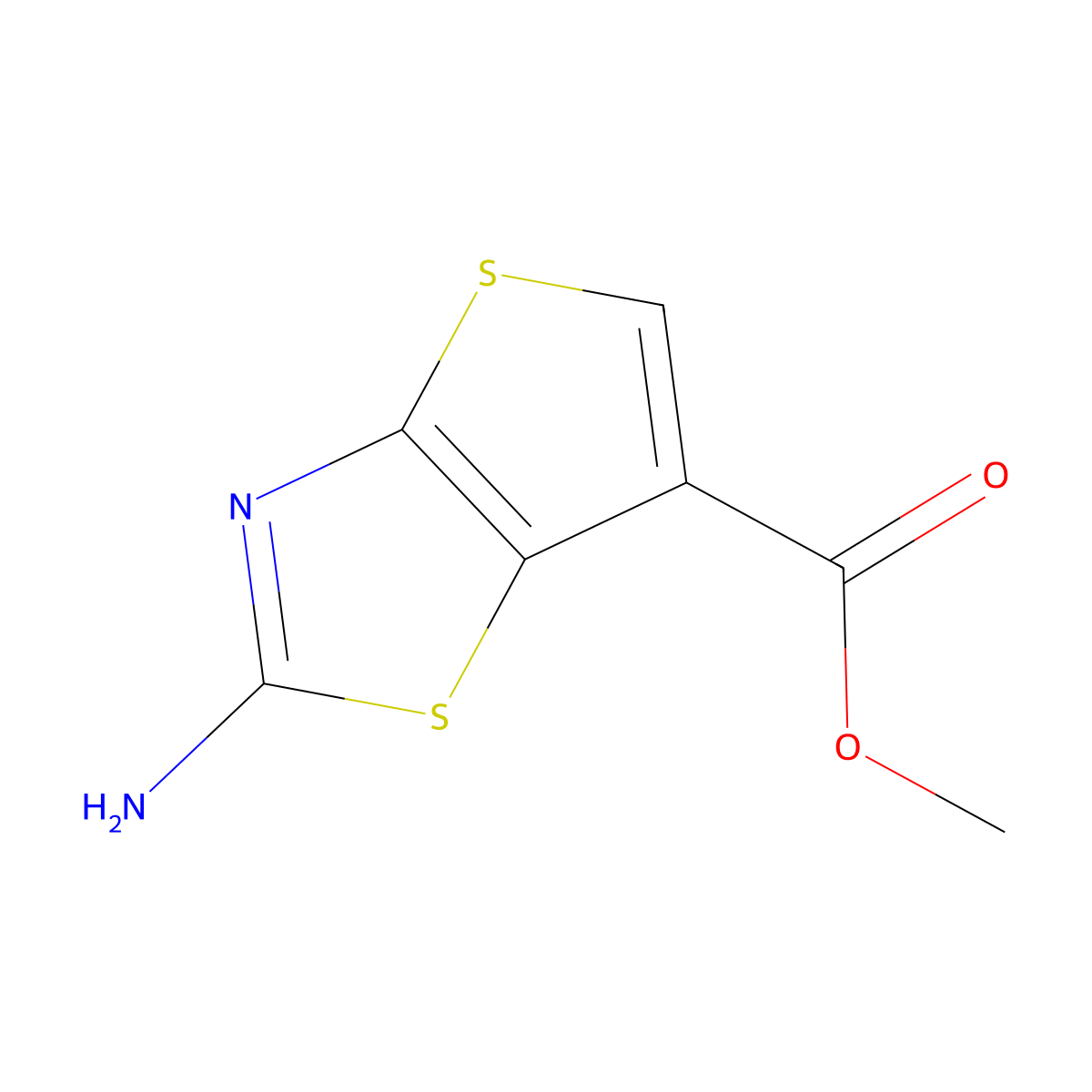 2-Amino-thieno[2,3-d]thiazole-6-carboxylic acid methyl ester molecular structure, CAS 192879-29-1