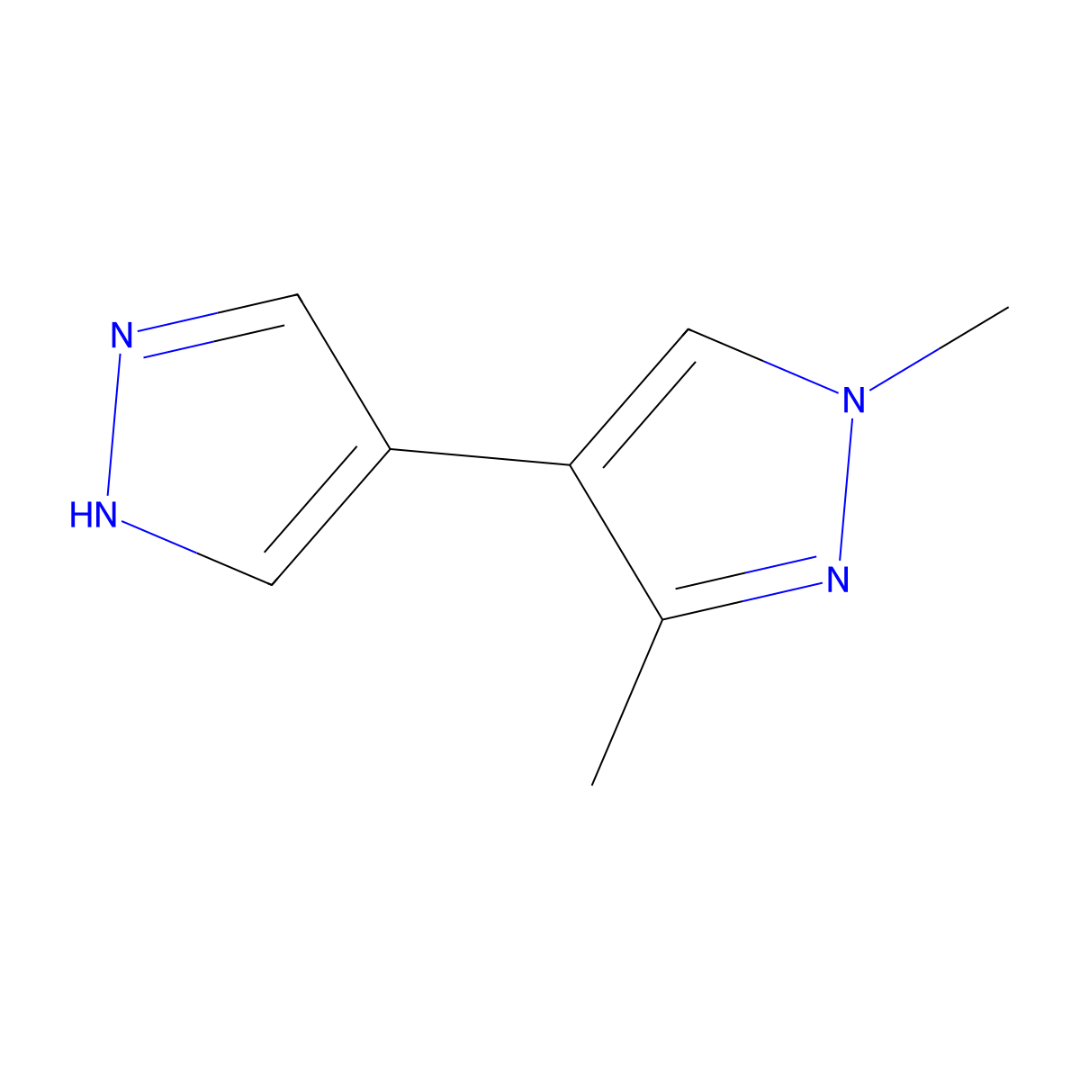 1,3-dimethyl-4-(1H-pyrazol-4-yl)-1H-pyrazole molecular structure, CAS 1928819-97-9