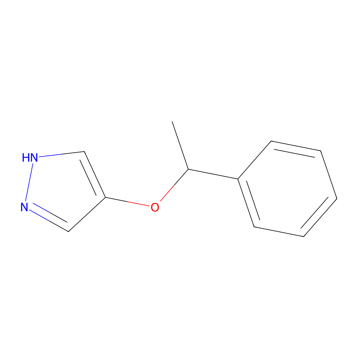 4-(1-Phenylethoxy)-1H-pyrazole molecular structure, CAS 1928820-33-0