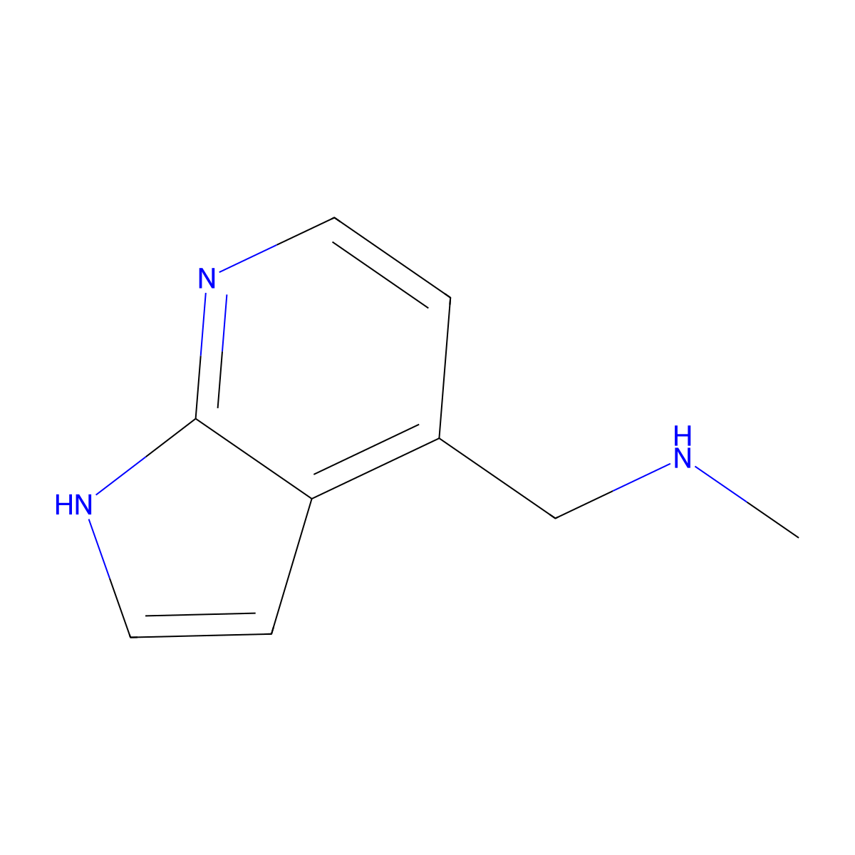 N-methyl-1-(1H-pyrrolo[2,3-b]pyridin-4-yl)methanamine molecular structure, CAS 1928822-30-3