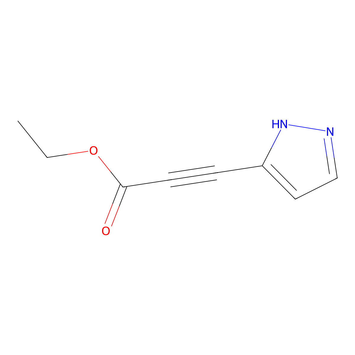 ethyl 3-(1H-pyrazol-5-yl)prop-2-ynoate molecular structure, CAS 1928823-48-6