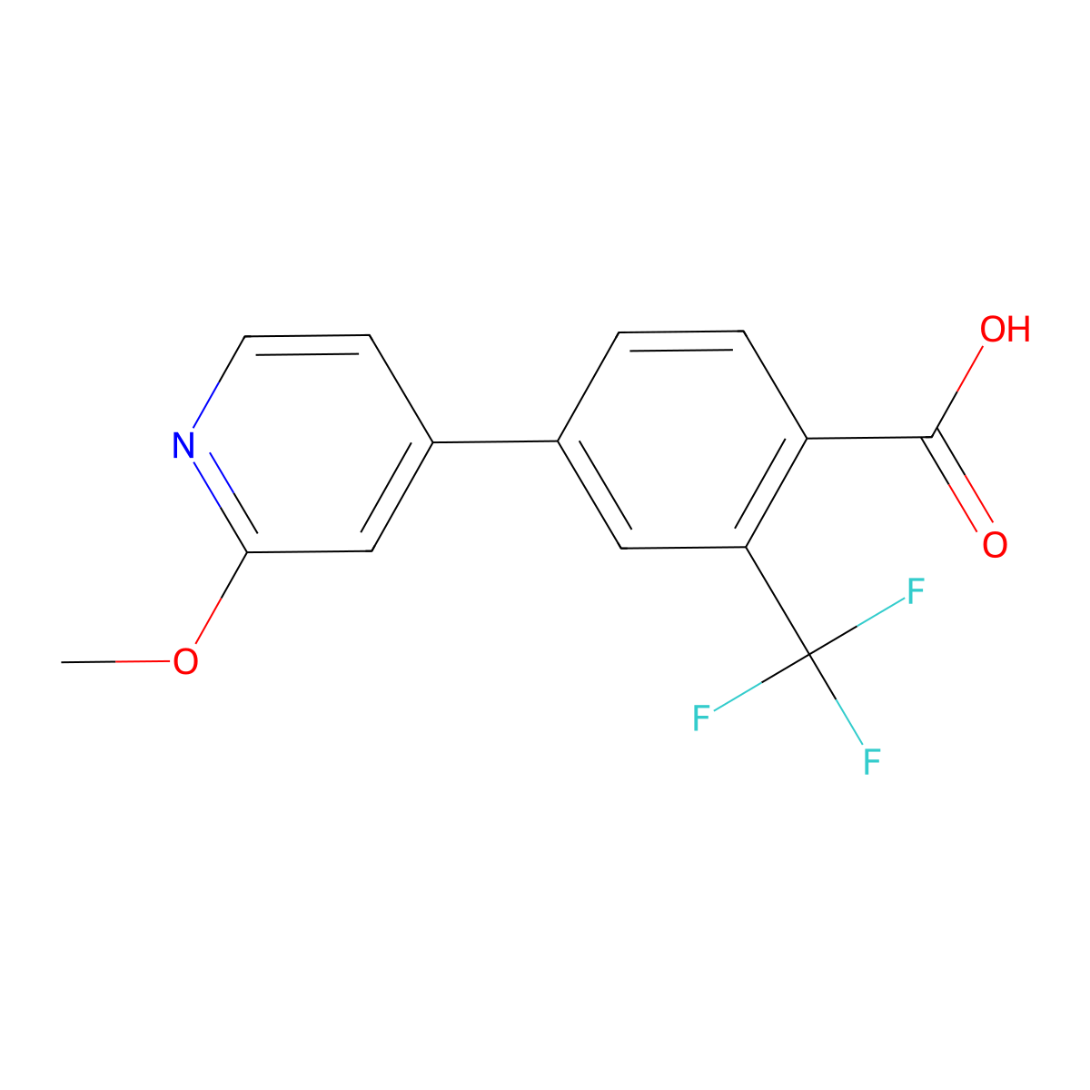 4-(2-Methoxy-4-pyridinyl)-2-(trifluoromethyl)benzoic acid molecular structure, CAS 1928828-09-4