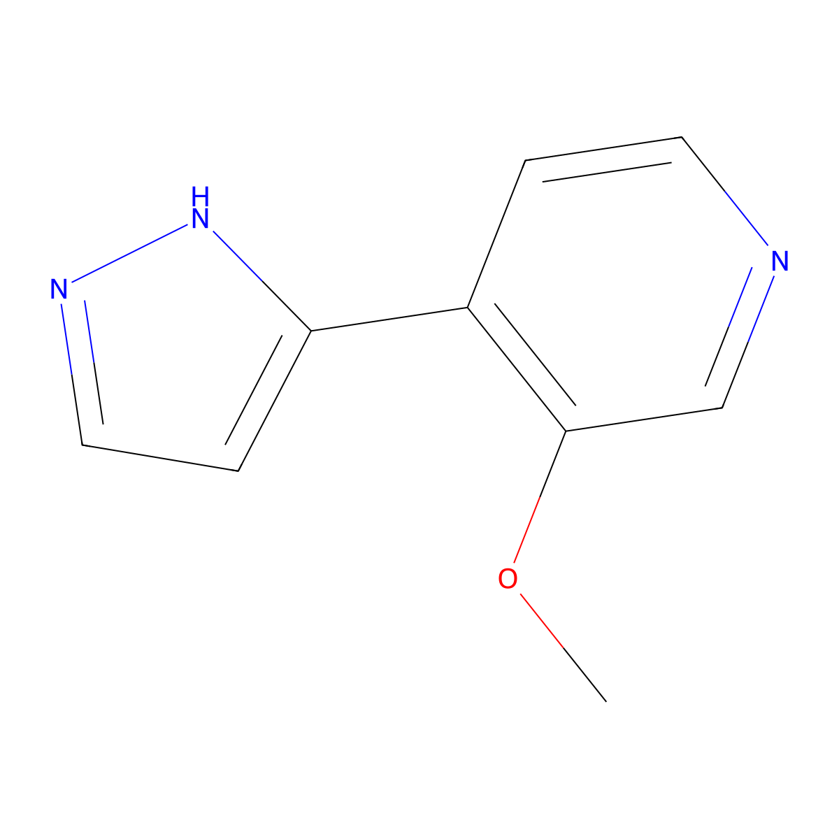 3-Methoxy-4-(1H-pyrazol-3-yl)pyridine molecular structure, CAS 1928833-56-0