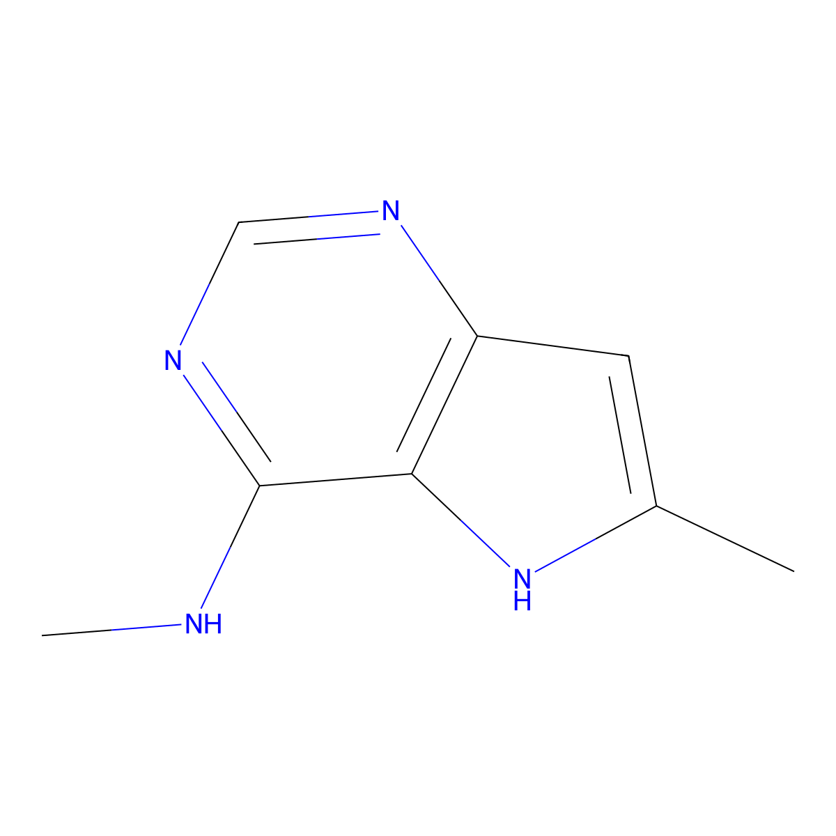 N,6-dimethyl-5H-pyrrolo[3,2-d]pyrimidin-4-amine molecular structure, CAS 1928833-92-4