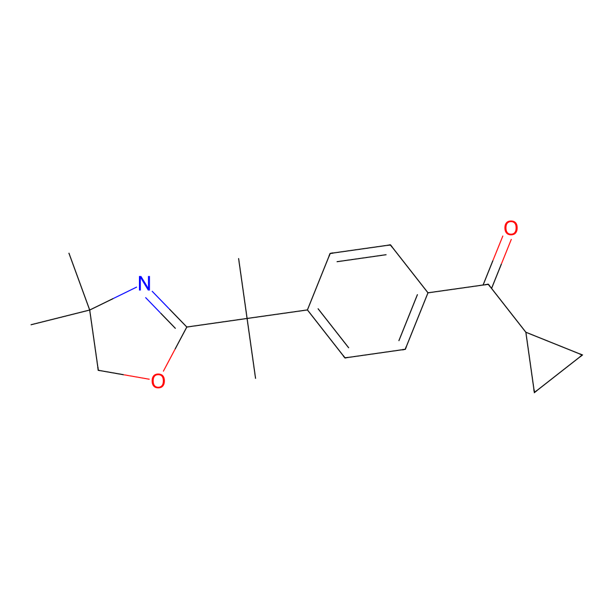 Cyclopropyl[4-[1-(4,4-dimethyl-4,5-dihydro-1,3-oxazol-2-yl)-1-methylethyl]phenyl]methanone molecular structure, CAS 192885-02-2