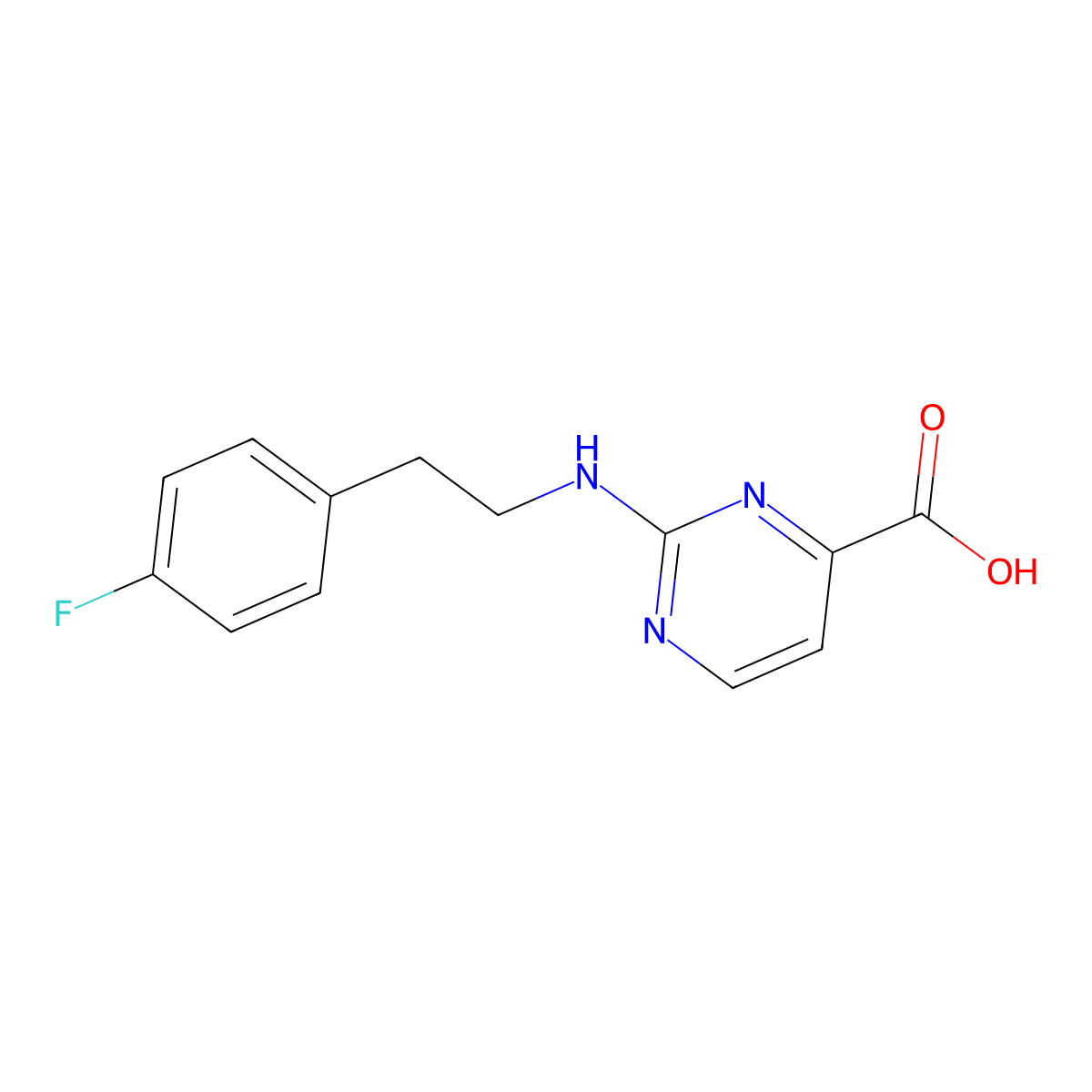 2-{[2-(4-Fluorophenyl)ethyl]amino}pyrimidine-4-carboxylic acid molecular structure, CAS 1928983-14-5