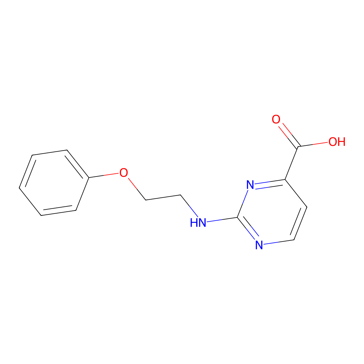 2-[(2-Phenoxyethyl)amino]pyrimidine-4-carboxylic acid molecular structure, CAS 1928983-55-4