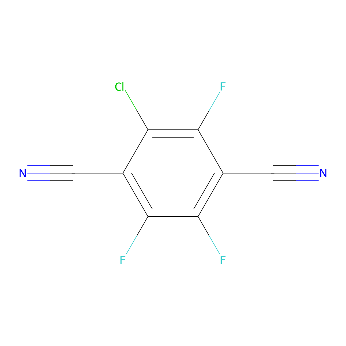 1,4-Benzenedicarbonitrile, 3-chloro-2,5,6-trifluoro- molecular structure, CAS 1929-68-6