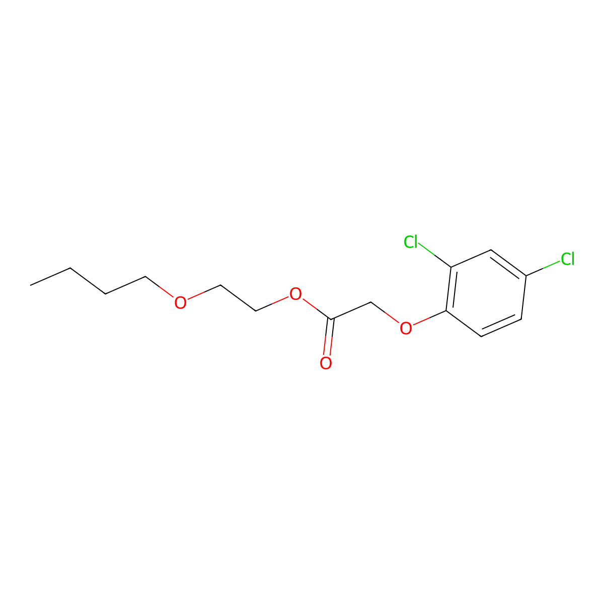 Butoxyethanol ester of 2,4-dichlorophenoxyacetic acid molecular structure, CAS 1929-73-3