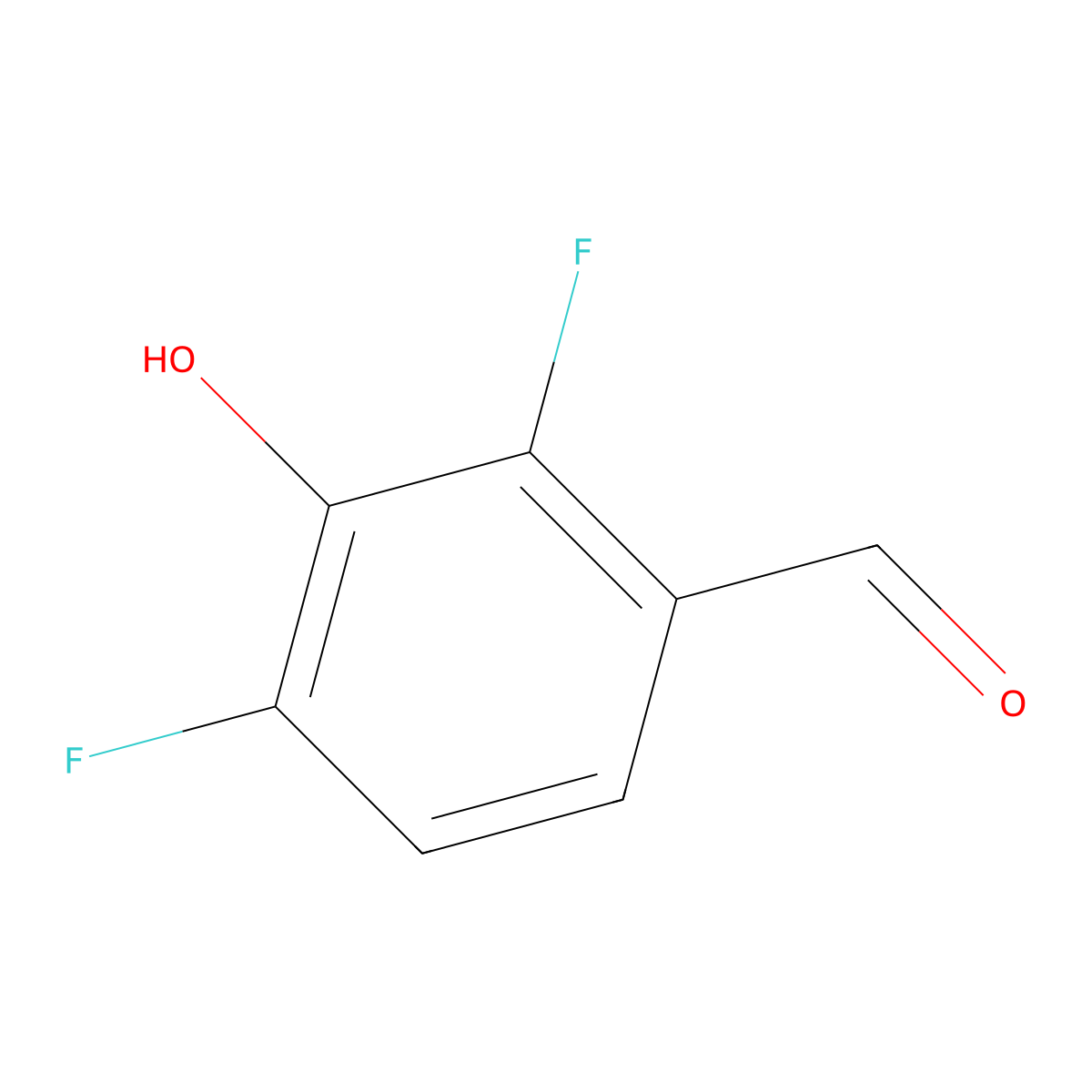 2,4-Difluoro-3-hydroxybenzaldehyde molecular structure, CAS 192927-69-8