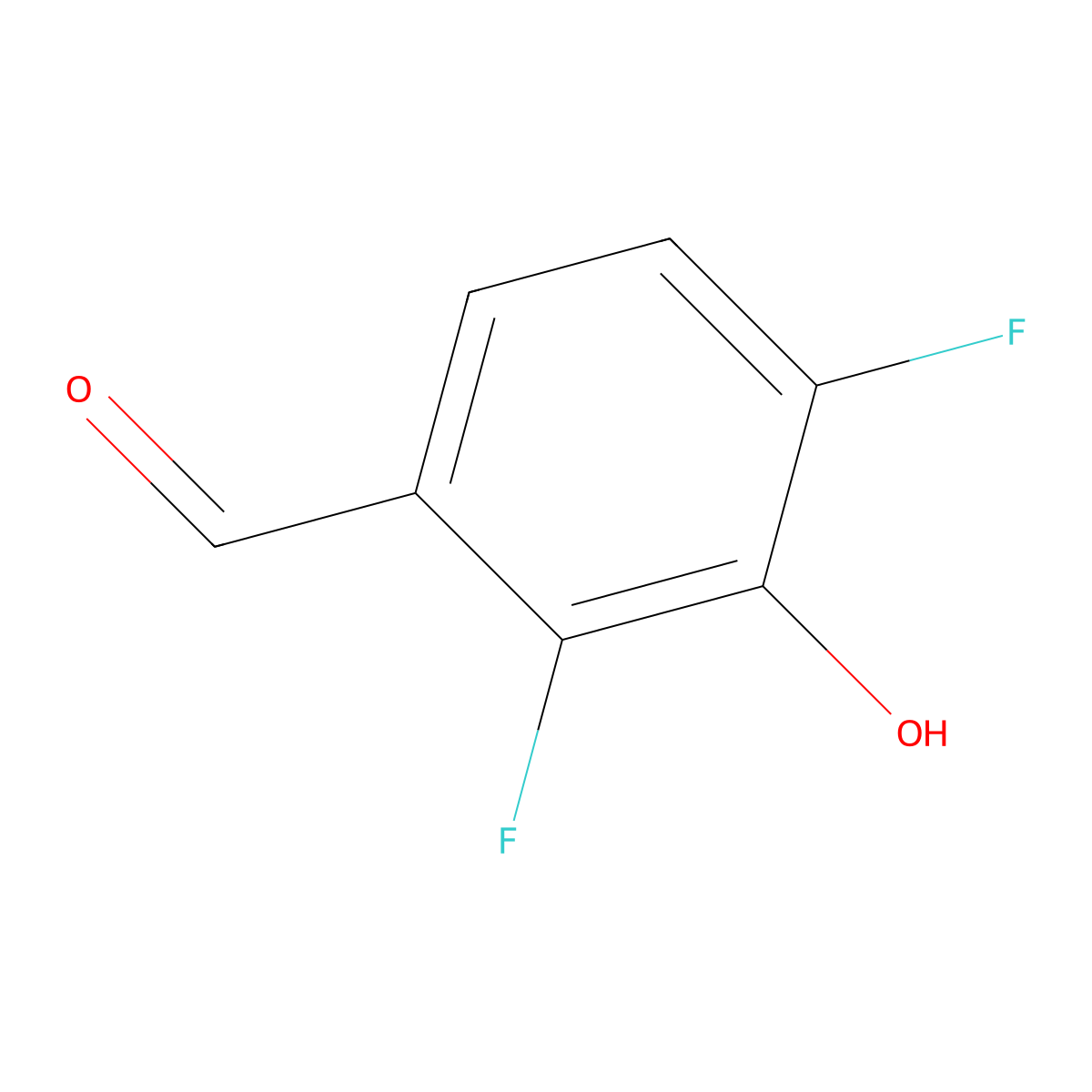 2,4-Difluoro-3-hydroxybenzaldehyde molecular structure, CAS 192927-69-8