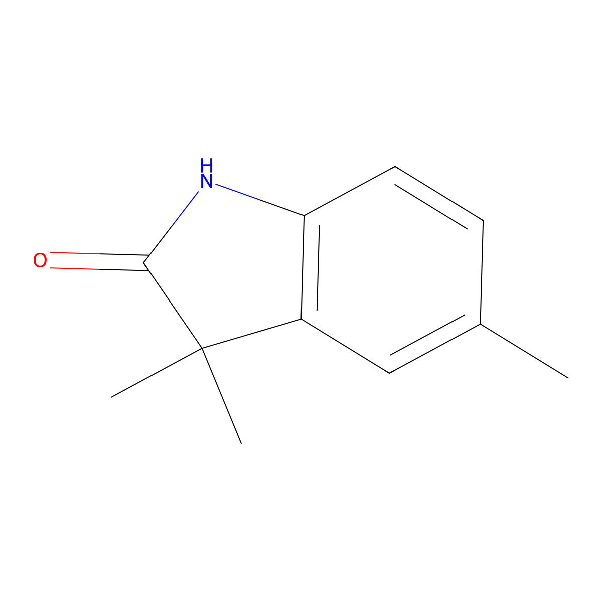 3,3,5-Trimethylindolin-2-one molecular structure, CAS 192928-48-6