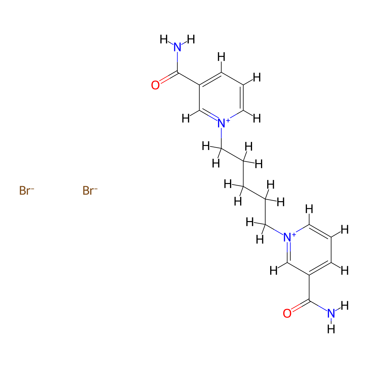 1,1'-(Pentane-1,5-diyl)di(pyridin-1-ium-3-carboximidate)--hydrogen bromide (1/2) molecular structure, CAS 19293-86-8