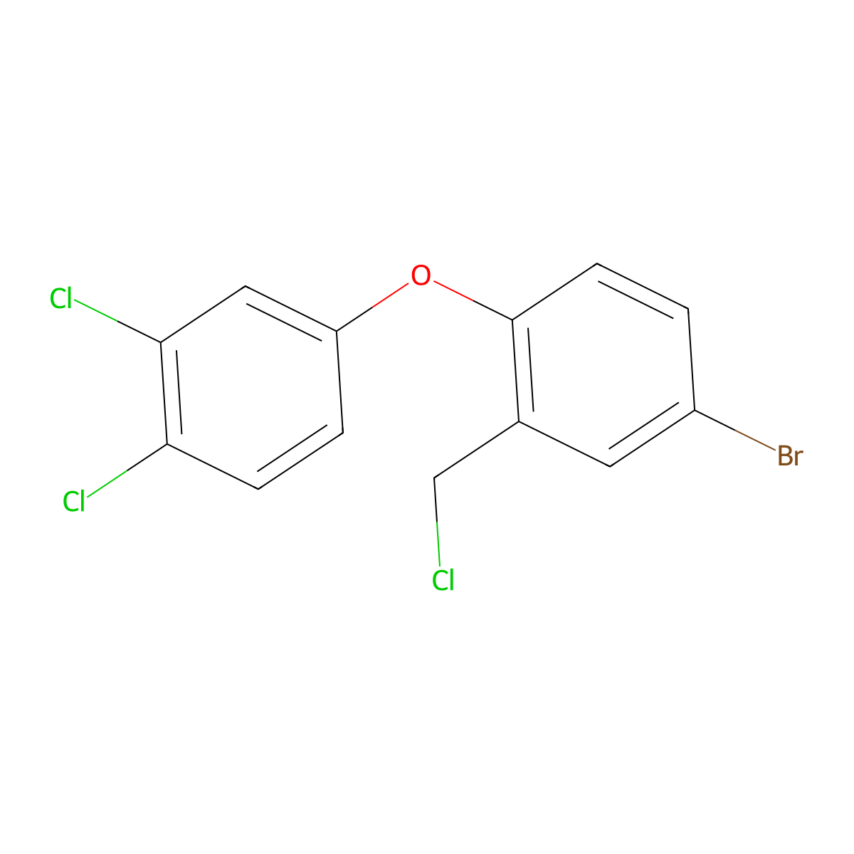 4-Bromo-2-(chloromethyl)-1-(3,4-dichlorophenoxy)benzene molecular structure, CAS 1929328-19-7