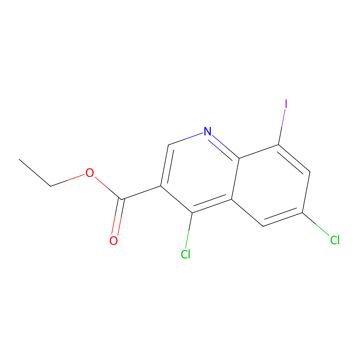 Ethyl 4,6-dichloro-8-iodoquinoline-3-carboxylate molecular structure, CAS 1929361-06-7