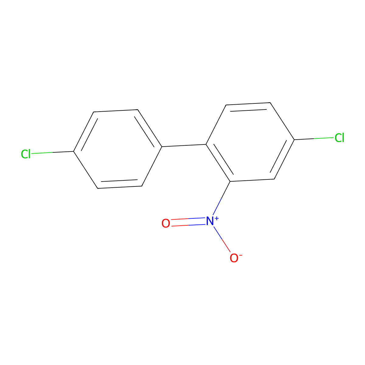 4,4'-Dichloro-2-nitro-1,1'-biphenyl molecular structure, CAS 192942-45-3