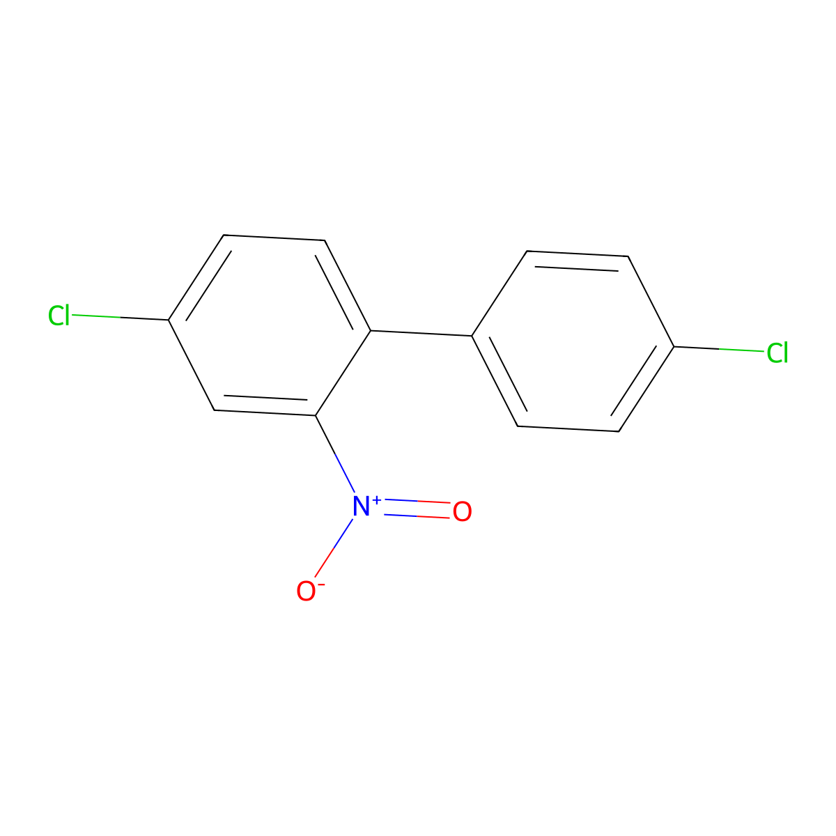 4,4'-Dichloro-2-nitro-1,1'-biphenyl molecular structure, CAS 192942-45-3