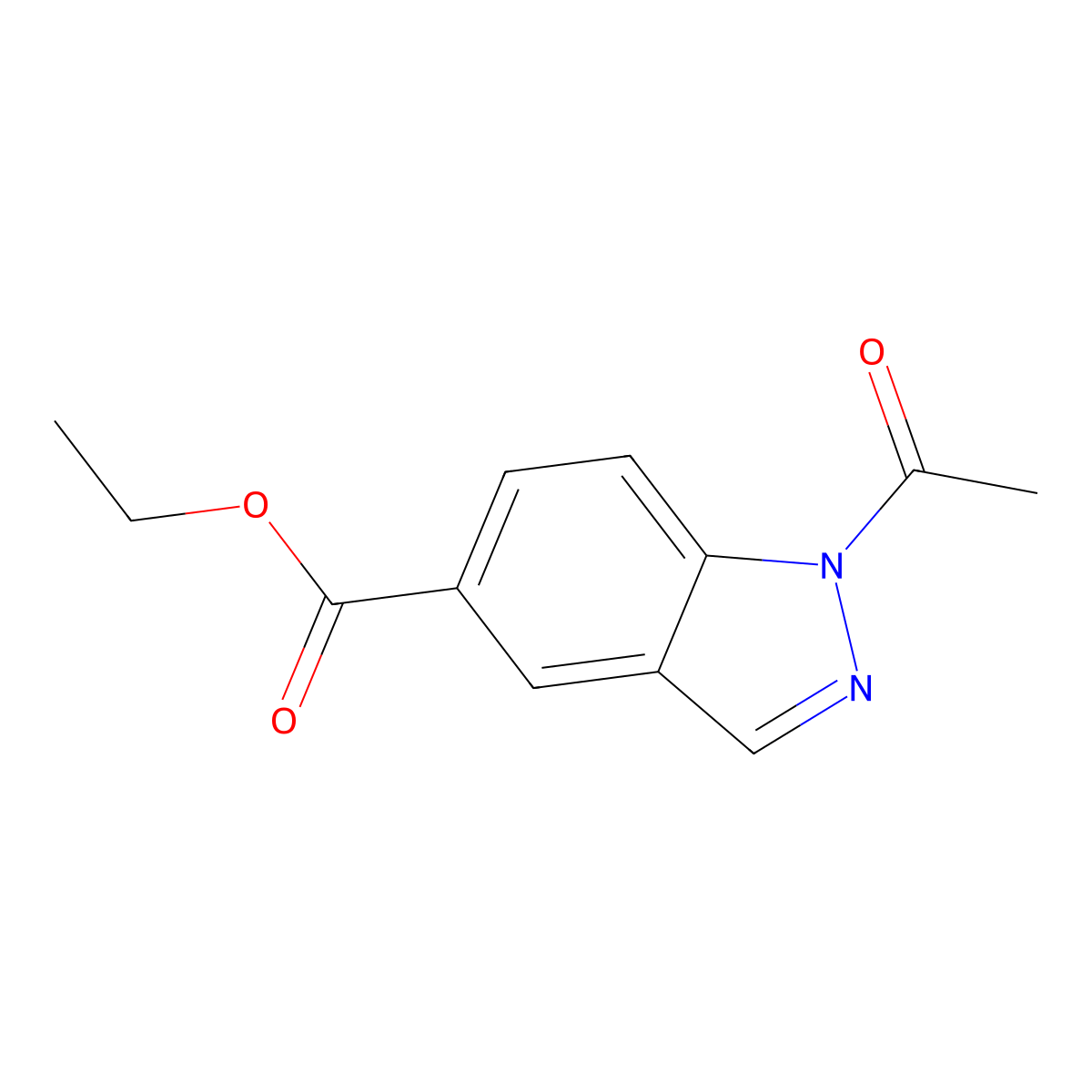 Ethyl 1-acetyl-1H-indazole-5-carboxylate molecular structure, CAS 192944-50-6