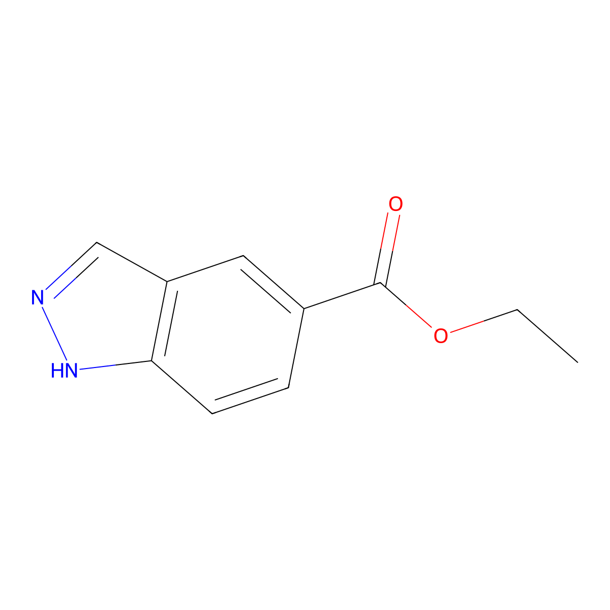 Ethyl 1H-indazole-5-carboxylate molecular structure, CAS 192944-51-7