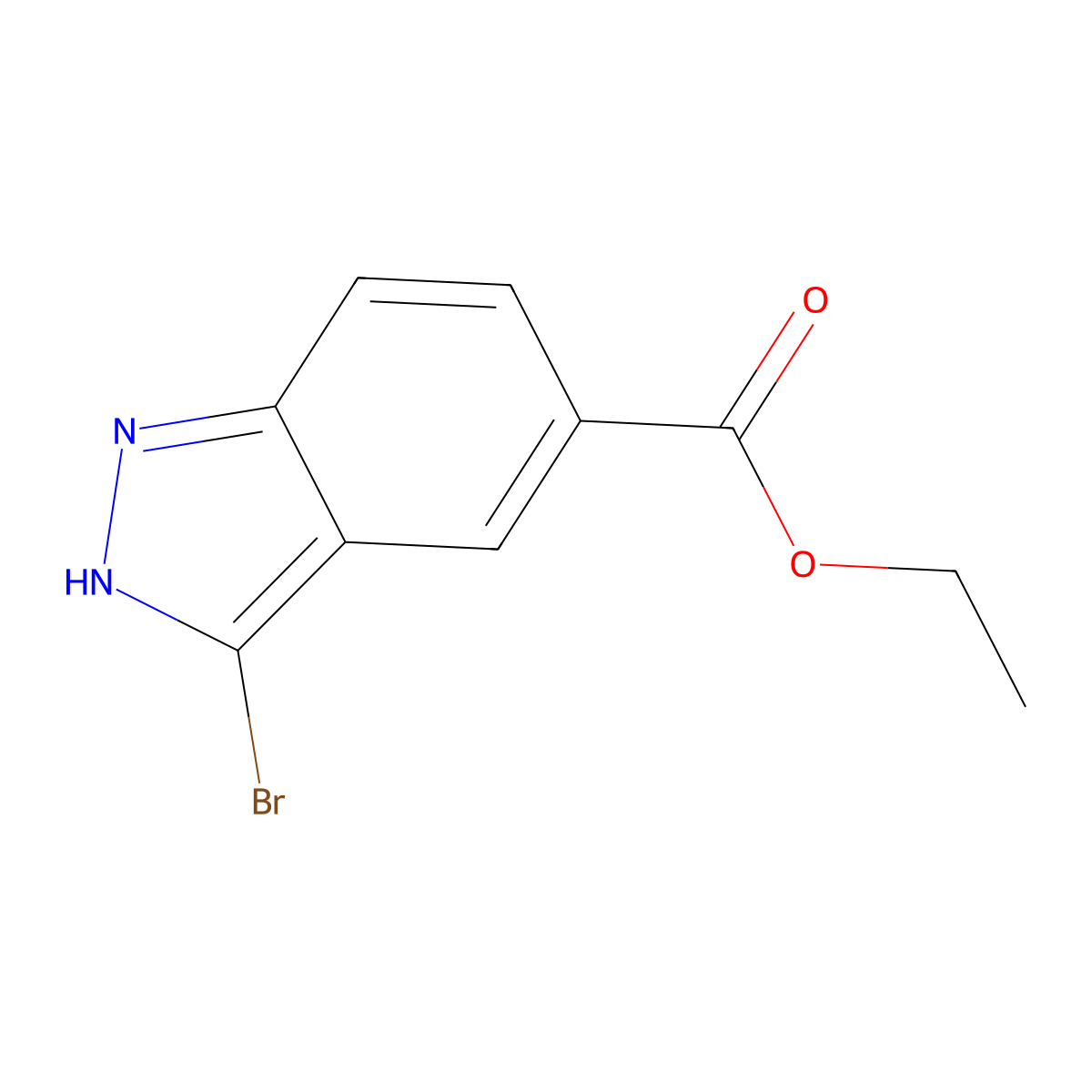 Ethyl 3-bromo-1H-indazole-5-carboxylate molecular structure, CAS 192945-25-8