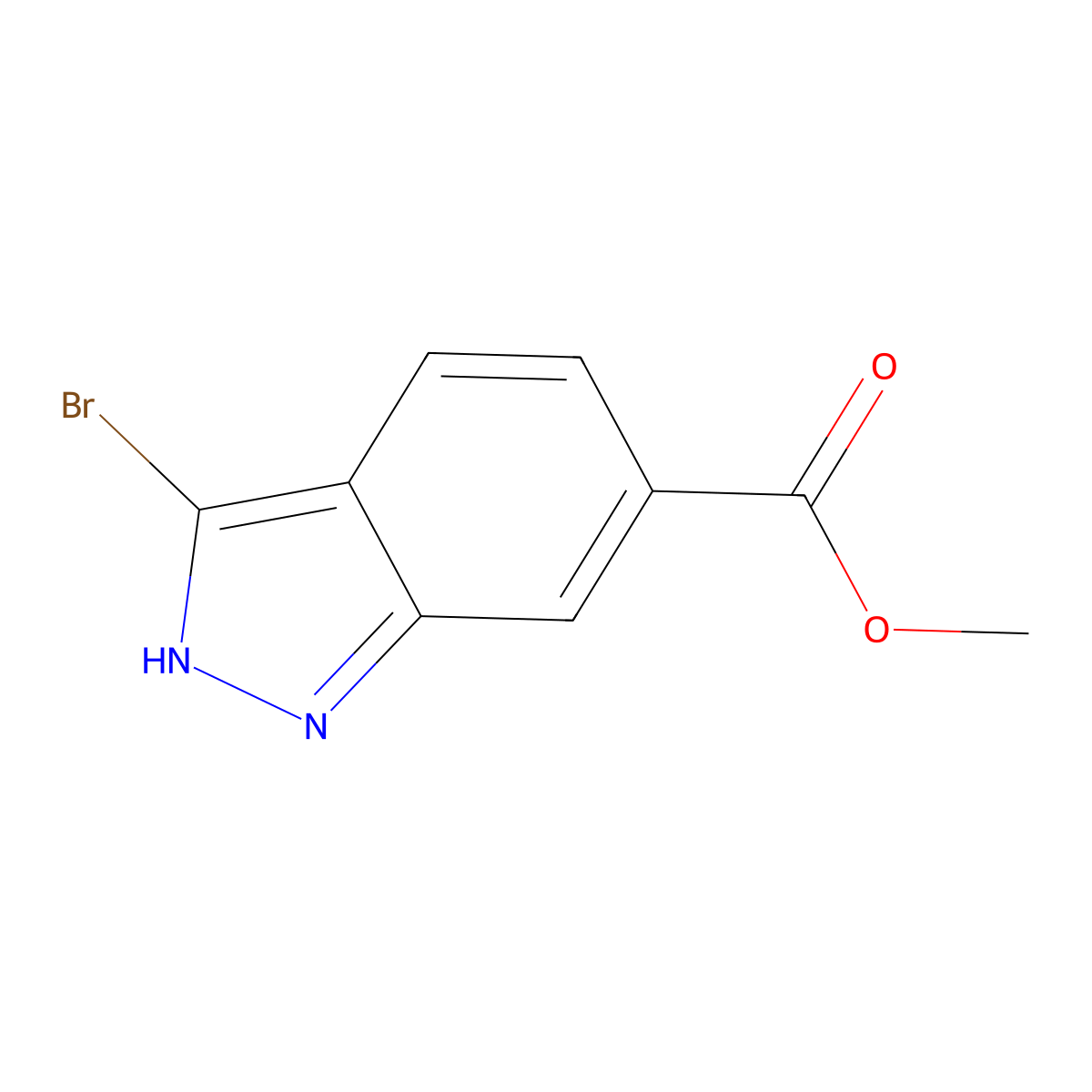methyl 3-bromo-1H-indazole-6-carboxylate molecular structure, CAS 192945-56-5