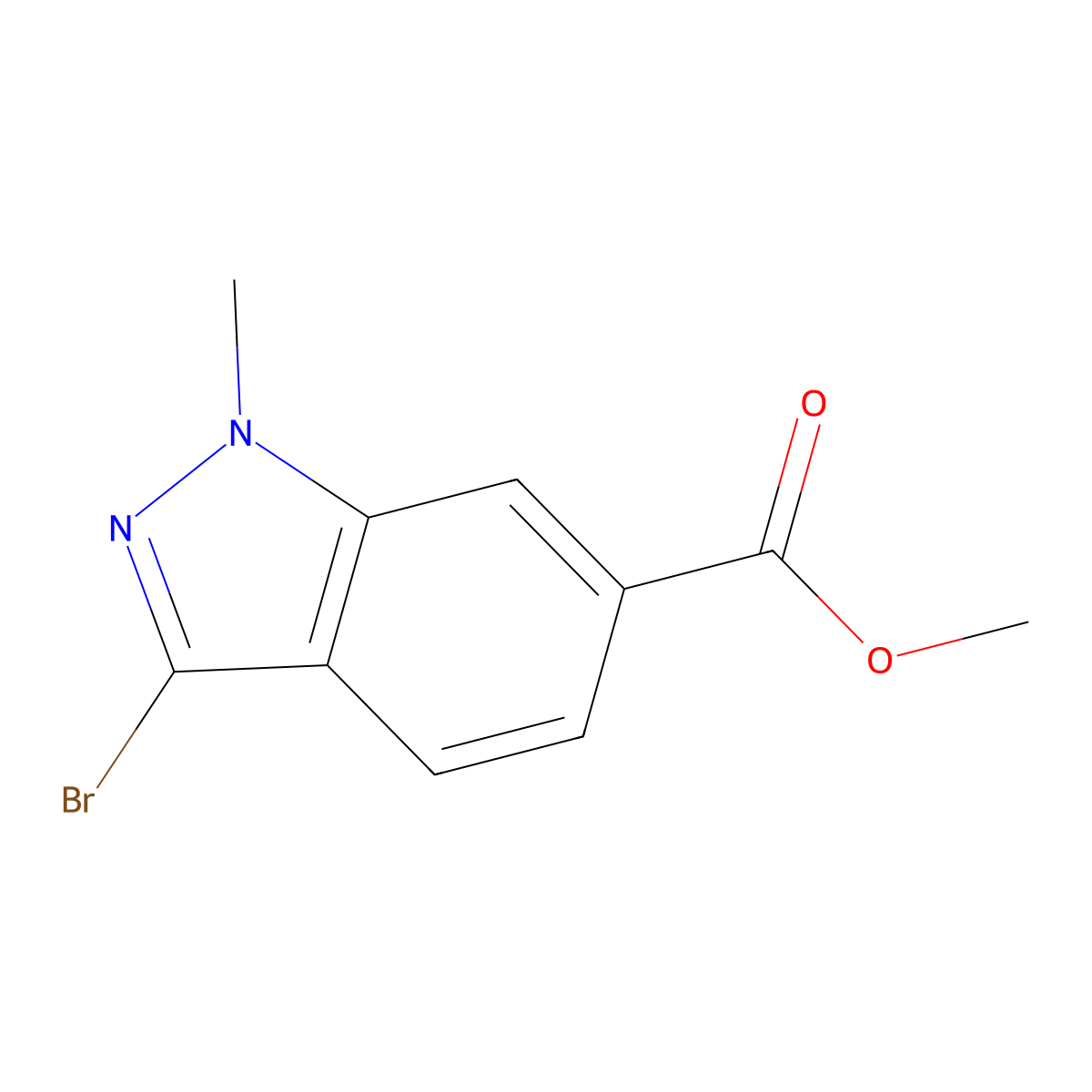 methyl 3-bromo-1-methyl-1H-indazole-6-carboxylate molecular structure, CAS 192945-57-6