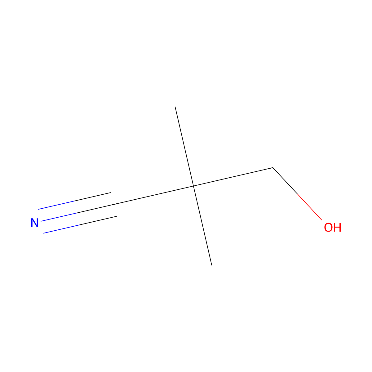 3-Hydroxy-2,2-dimethylpropanenitrile molecular structure, CAS 19295-57-9