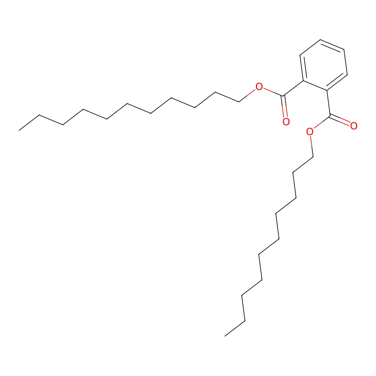 Decyl undecyl phthalate molecular structure, CAS 19295-82-0
