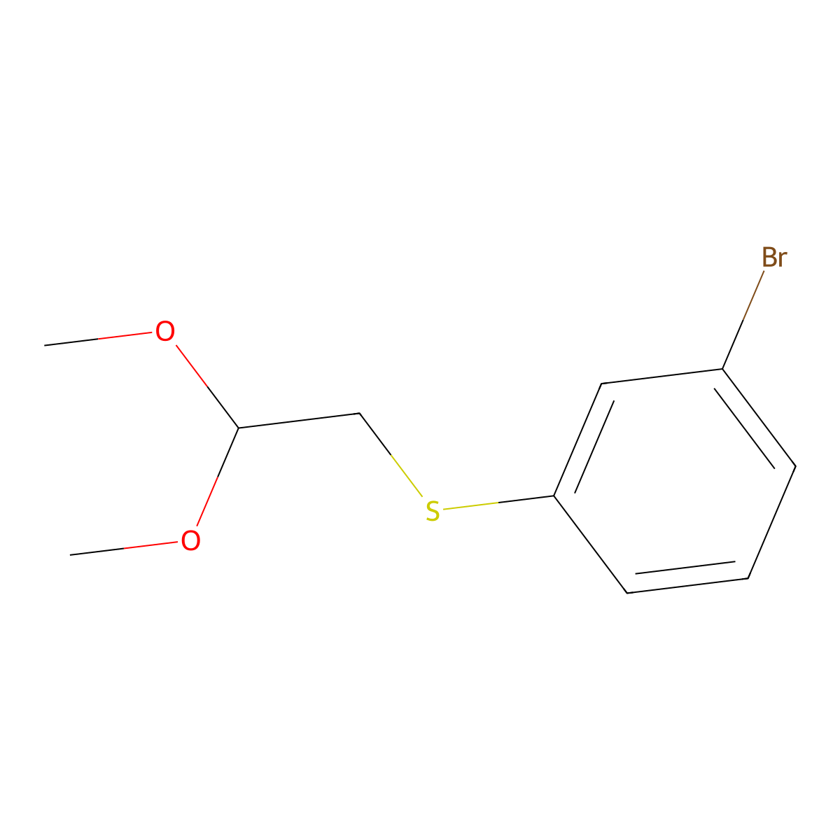 (3-Bromophenyl)(2,2-dimethoxyethyl)sulfane molecular structure, CAS 19296-69-6