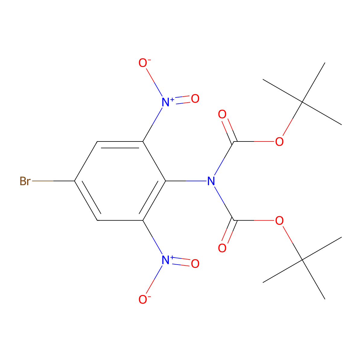 tert-butyl N-(4-bromo-2,6-dinitrophenyl)-N-[(tert-butoxy)carbonyl]carbamate molecular structure, CAS 1929606-71-2
