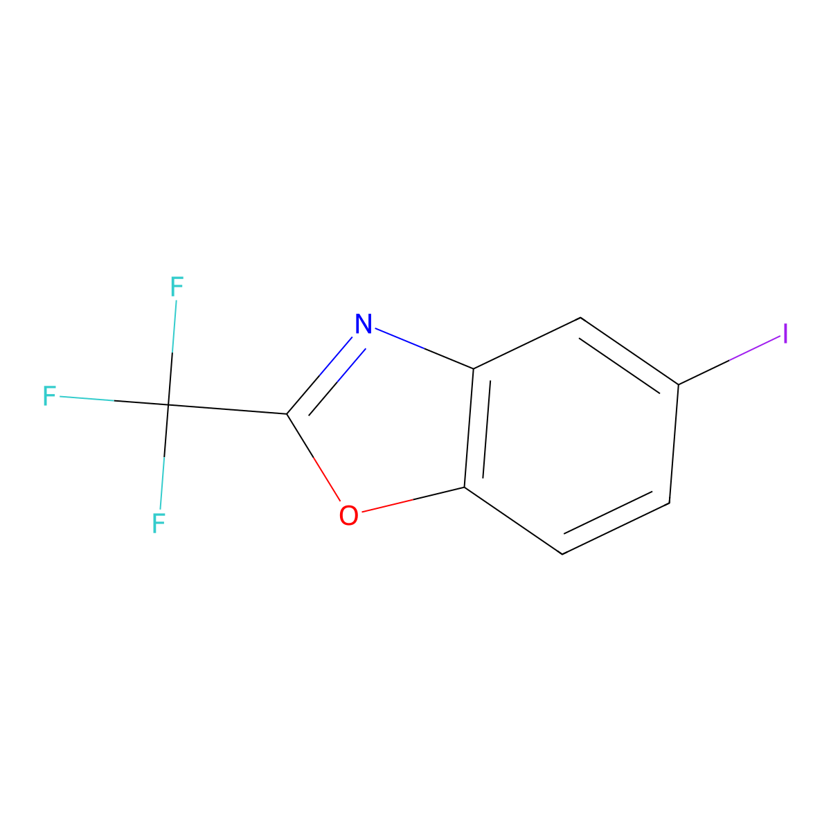 5-Iodo-2-(trifluoromethyl)-1,3-benzoxazole molecular structure, CAS 1929606-72-3