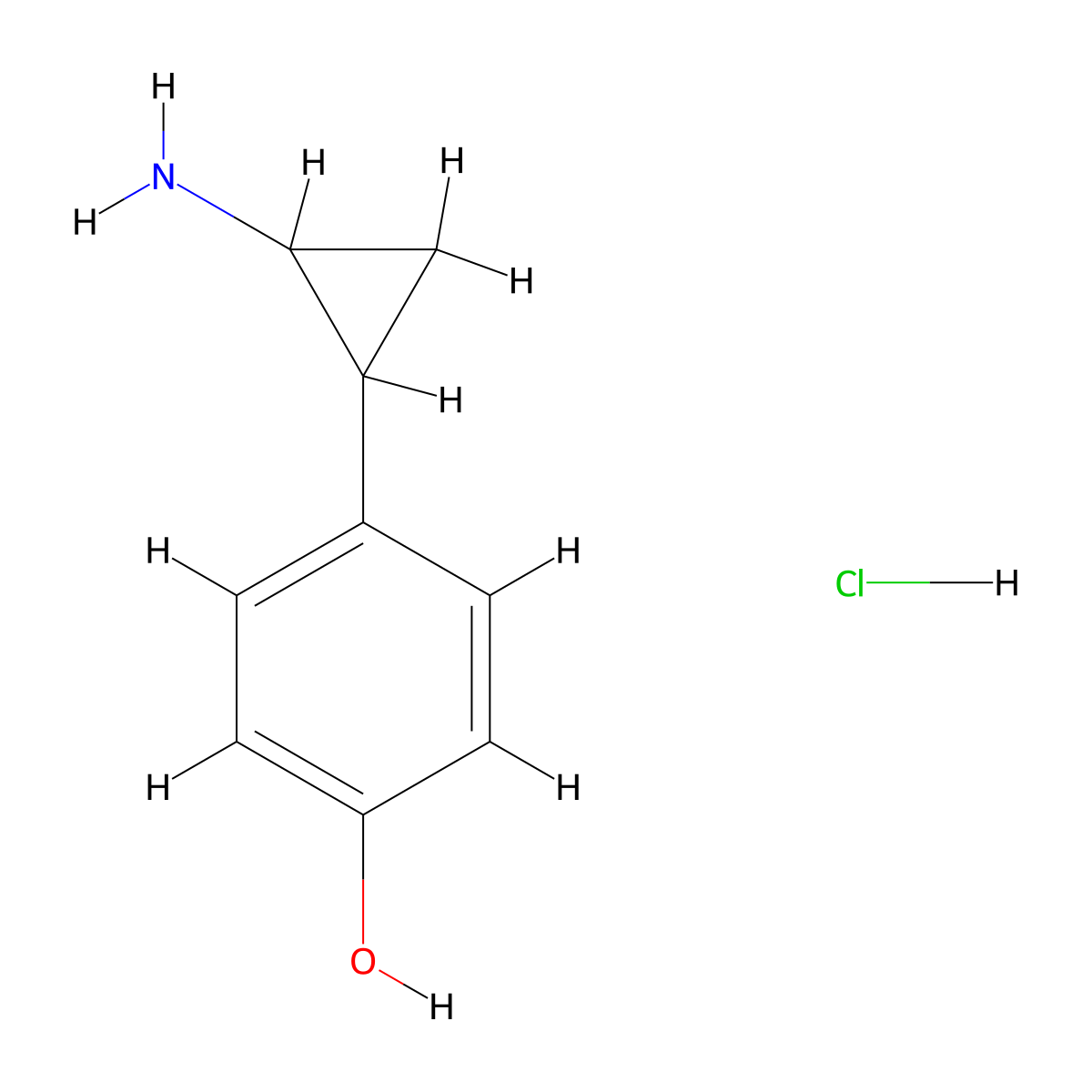 4-(2-Aminocyclopropyl)phenol hydrochloride molecular structure, CAS 1929606-76-7