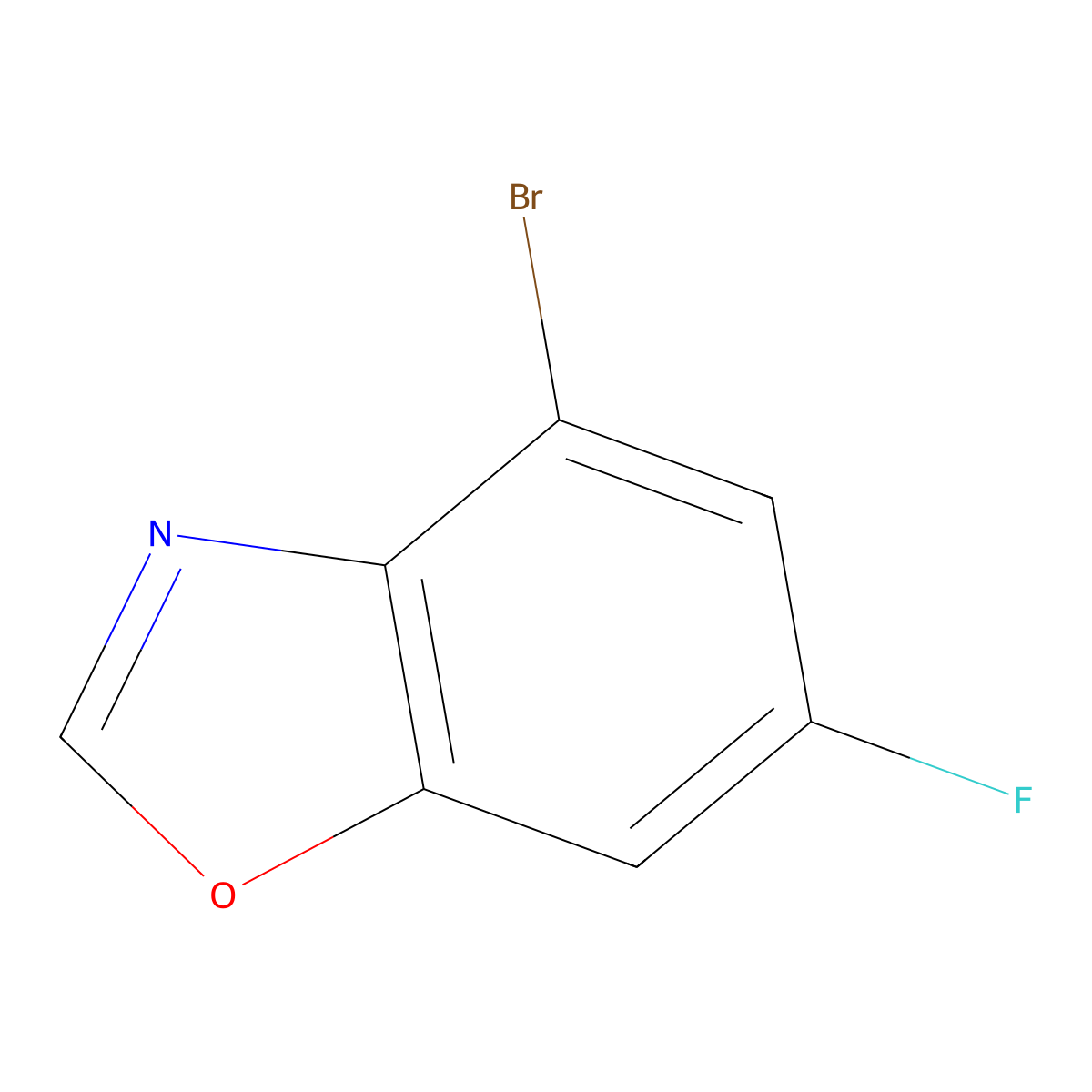 4-Bromo-6-fluoro-1,3-benzoxazole molecular structure, CAS 1929606-78-9